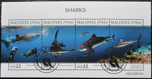 Poštové známky Maldivy 2019 Žraloky Mi# N/N