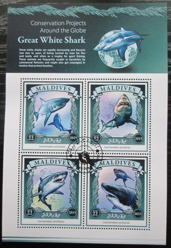 Poštové známky Maldivy 20185 Žralok bílý Mi# 5946-49 Kat 11€