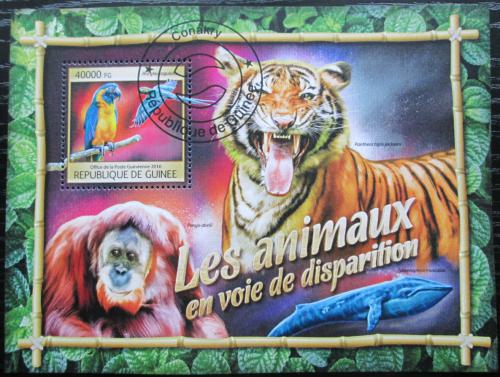 Poštová známka Guinea 2016 Ohrožená fauna Mi# Block 2664 Kat 16€