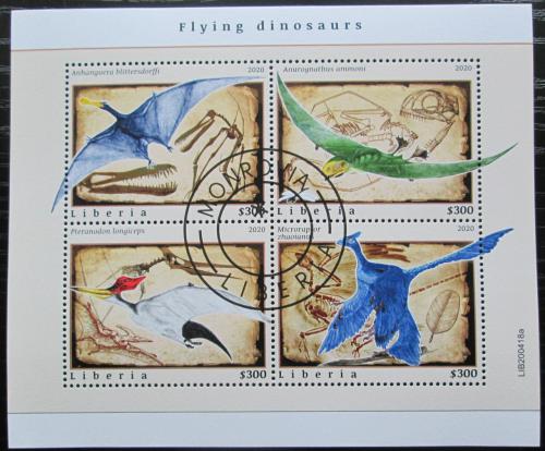 Poštové známky Libéria 2020 Létající dinosaury Mi# N/N 