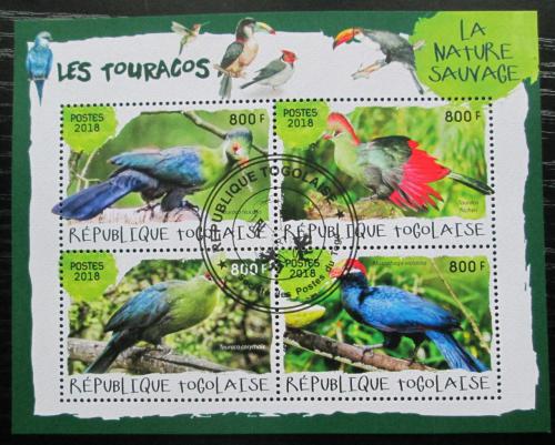 Poštové známky Togo 2018 Turakové Mi# Block 1625 Kat 7€