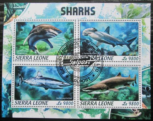 Poštové známky Sierra Leone 2018 Žraloky Mi# 9644-47 Kat 11€