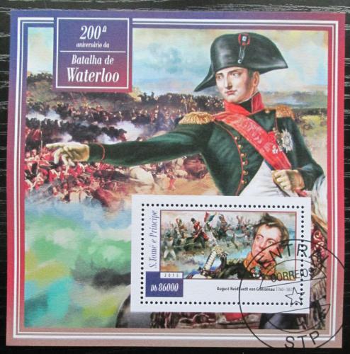 Poštová známka Svätý Tomáš 2015 Bitka u Waterloo Mi# Block 1054 Kat 8.50€