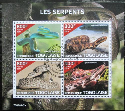 Poštové známky Togo 2019 Hady Mi# N/N
