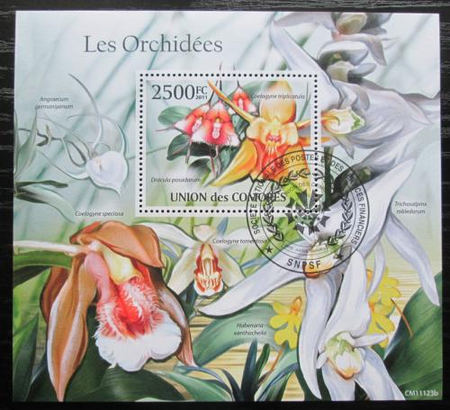 Poštová známka Komory 2011 Orchideje Mi# Block 615 Kat 13€