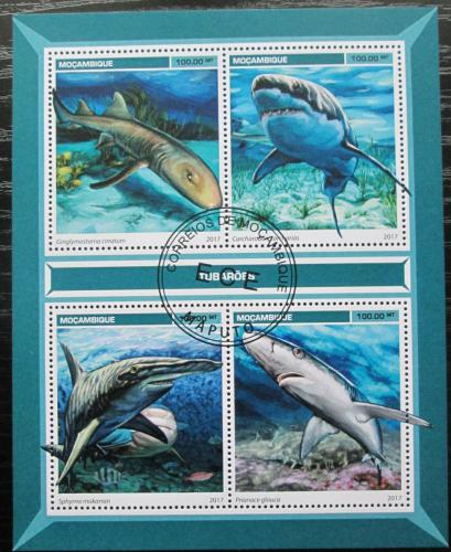 Poštové známky Mozambik 2017 Žraloky Mi# 9059-62 Kat 22€