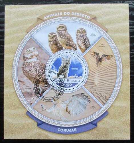 Poštová známka Guinea-Bissau 2016 Pouštní sovy Mi# Block 1525 Kat 11€