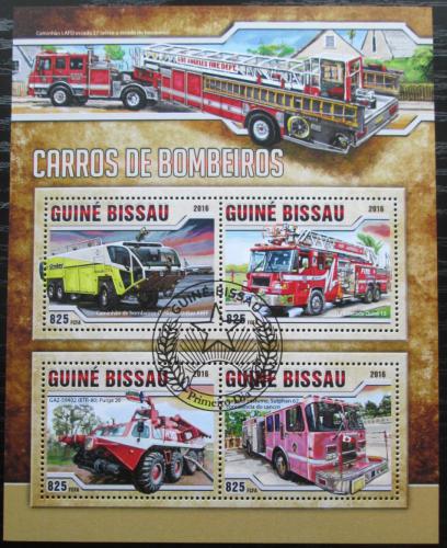 Poštové známky Guinea-Bissau 2016 Hasièská autá Mi# 8753-56 Kat 12.50€