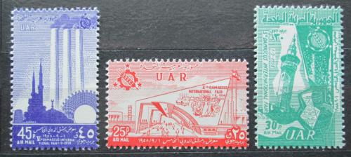 Poštové známky Sýria, UAR 1958 Mezinárodný ve¾trh Damašek Mi# V 9-11 Kat 5.50€