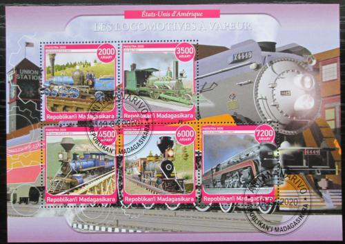 Poštové známky Madagaskar 2020 Americké parní lokomotívy Mi# N/N