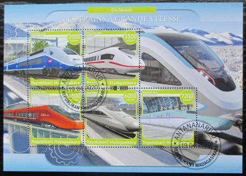 Poštové známky Madagaskar 2020 Moderní lokomotívy Mi# N/N