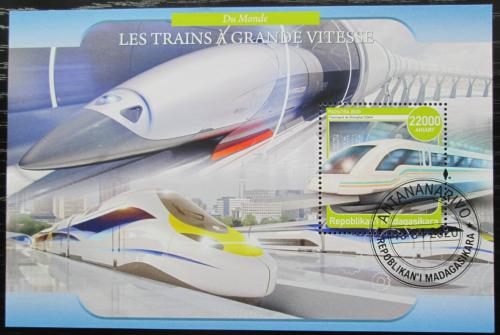 Poštová známka Madagaskar 2020 Moderní lokomotívy Mi# N/N