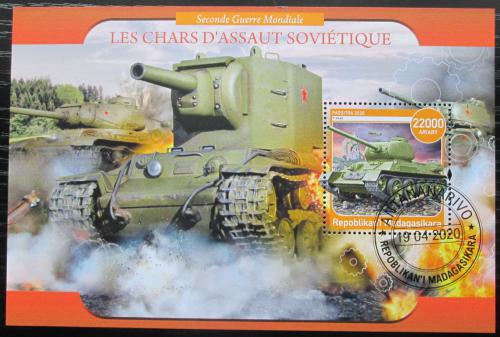 Poštová známka Madagaskar 2020 Sovìtské tanky Mi# N/N