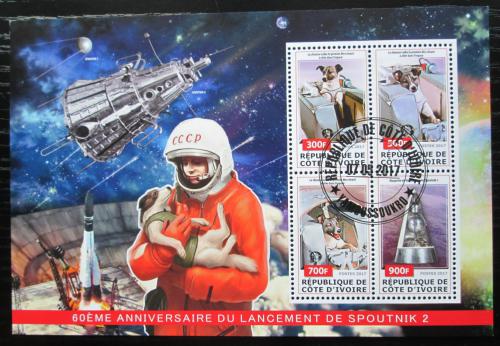 Poštové známky Pobrežie Slonoviny 2017 Sovietsky prieskum vesmíru Mi# N/N