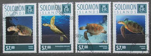 Poštové známky Šalamúnove ostrovy 2014 Moøské korytnaèky Mi# 2822-25 Kat 9.50€