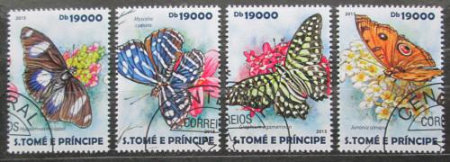 Poštové známky Svätý Tomáš 2015 Motýle Mi# 6121-24 Kat 7.50€