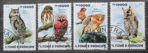 Poštové známky Svätý Tomáš 2015 Sovy Mi# 6161-64 Kat 7.50€ 
