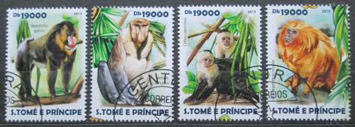 Poštové známky Svätý Tomáš 2015 Opice Mi# 6186-89 Kat 7.50€