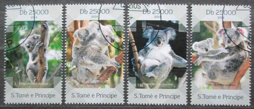 Poštové známky Svätý Tomáš 2014 Koaly Mi# 5714-17 Kat 10€