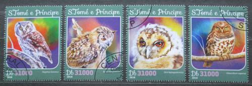 Poštové známky Svätý Tomáš 2016 Sovy Mi# 6636-39 Kat 12€