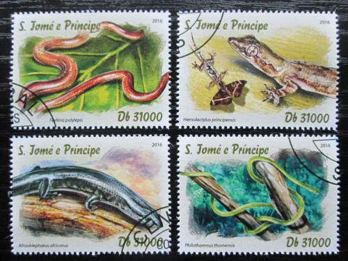 Poštové známky Svätý Tomáš 2016 Obojživelníky a plazy Mi# 6716-19 Kat 12€
