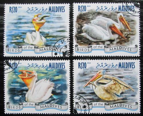 Poštové známky Maldivy 2014 Pelikáni Mi# 5485-88 Kat 10€
