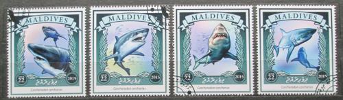 Poštové známky Maldivy 2015 Žralok bílý Mi# 5946-49 Kat 11€