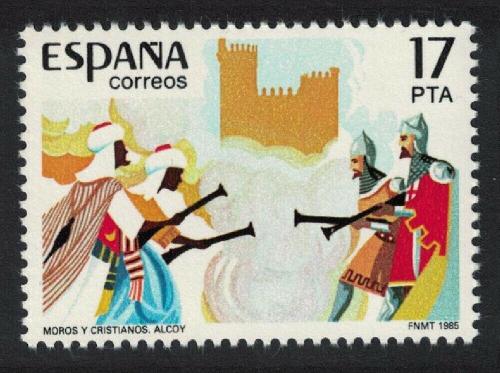 Poštová známka Španielsko 1985 Stará bojová scéna Mi# 2670