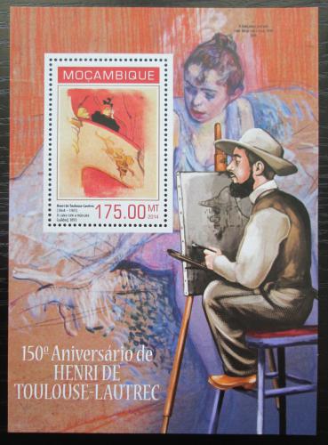 Poštová známka Mozambik 2014 Umenie, Toulouse-Lautrec Mi# Block 862 Kat 10€