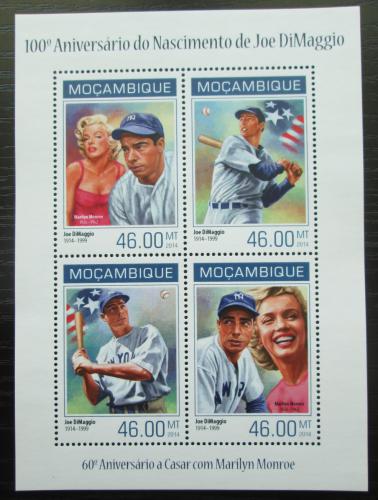 Poštové známky Mozambik 2014 Joe DiMaggio, baseball Mi# 7130-33 Kat 11€