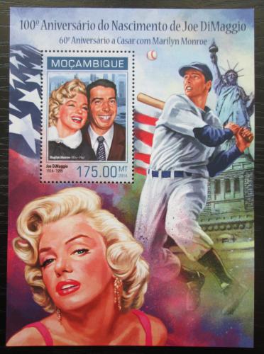 Poštová známka Mozambik 2014 Joe DiMaggio, baseball Mi# Block 866 Kat 10€