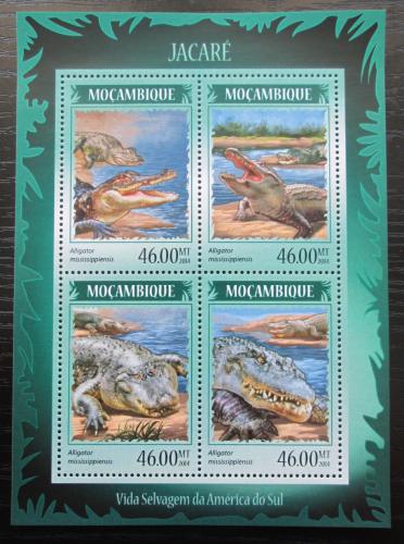 Poštové známky Mozambik 2014 Krokodíly Mi# 7265-68 Kat 11€