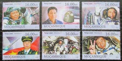 Poštové známky Mozambik 2013 Yang Liwei, vesmír Mi# Mi# 6455-60 Kat 10€