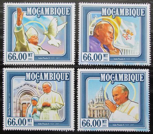 Poštové známky Mozambik 2015 Papež Jan Pavel II. Mi# 7740-43 Kat 15€
