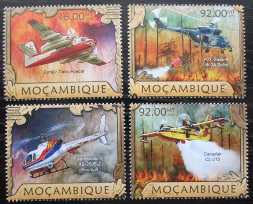 Poštové známky Mozambik 2013 Letecká požární služba Mi# 6419-22 Kat 13€