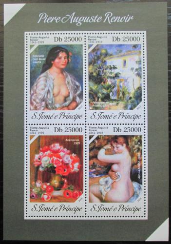 Poštové známky Svätý Tomáš 2013 Umenie, Pierre-Auguste Renoir Mi# 5436-39 Kat 10€