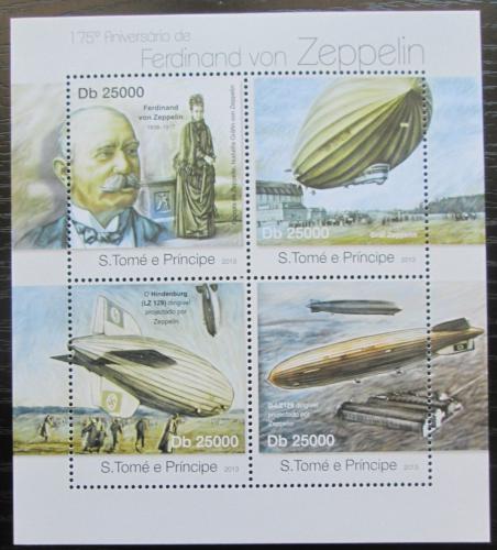 Poštové známky Svätý Tomáš 2013 Ferdinand Graf von Zeppelin Mi# 4976-79 Kat 10€