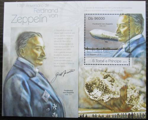 Poštová známka Svätý Tomáš 2013 Ferdinand Zeppelin Mi# Block 855 Kat 10€