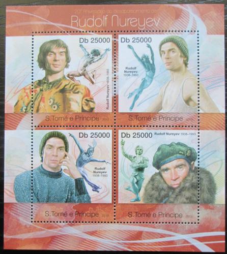 Poštové známky Svätý Tomáš 2013 Rudolf Nurejev, balet Mi# 5036-39 Kat 10€