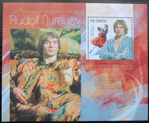 Poštová známka Svätý Tomáš 2013 Rudolf Nurejev, balet Mi# Block 867 Kat 10€