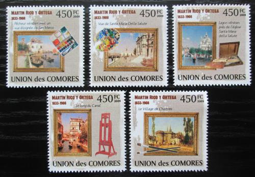 Poštové známky Komory 2009 Umenie, Martín Rico y Ortega Mi# 2555-59 Kat 10€