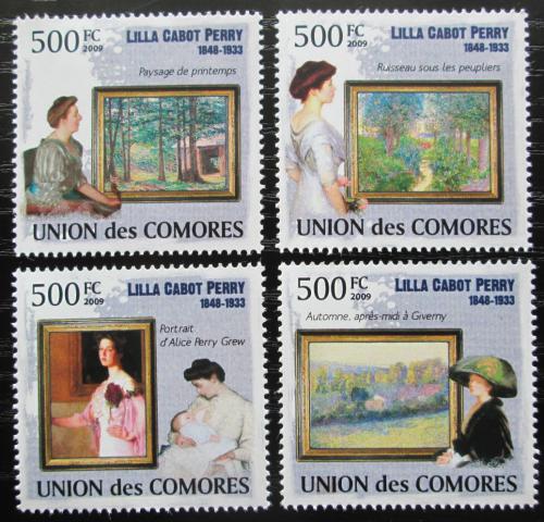 Poštové známky Komory 2009 Umenie, Lilla Cabot Perry Mi# 2584-87 Kat 9.50€