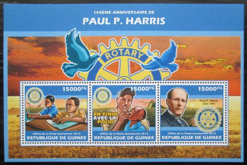 Poštové známky Guinea 2013 Paul Harris, Rotary Intl. Mi# 10141-43 Kat 18€