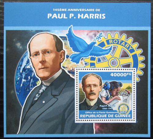 Poštová známka Guinea 2013 Paul Harris, Rotary Intl. Mi# Block 2312 Kat 16€