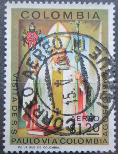 Poštová známka Kolumbia 1968 Papež Pavel VI. Mi# 1137