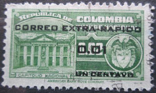 Poštová známka Kolumbia 1953 Capitol pretlaè Mi# 656