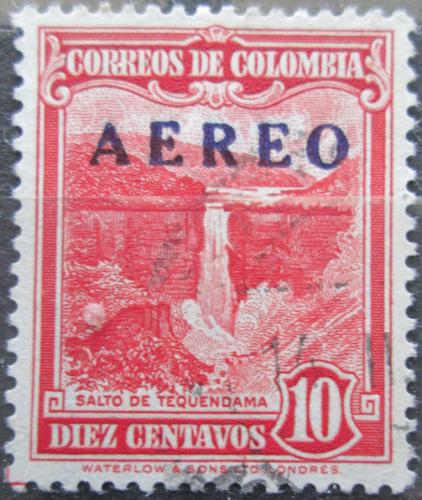 Poštová známka Kolumbia 1953 Vodopády Tequendama pretlaè Mi# 651