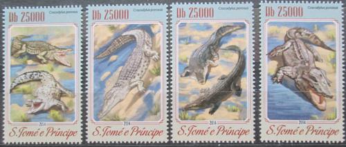 Poštové známky Svätý Tomáš 2014 Krokodíly Mi# 5805-08 Kat 10€