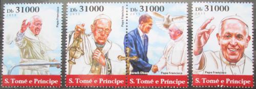 Poštové známky Svätý Tomáš 2015 Papež František Mi# 6385-88 Kat 12€