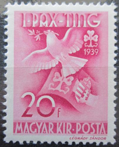 Poštová známka Maïarsko 1939 Setkání skautù Mi# 615